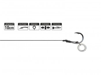 Haczyk z przyponem HIKARA Method Feeder Braided Select Ring Black Chrome Nr 08/25LBS