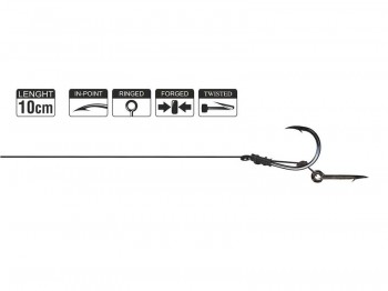 Haczyk z przyponem HIKARA Method Feeder Braided Select Bayonet Black Chrome Nr 10/25LBS