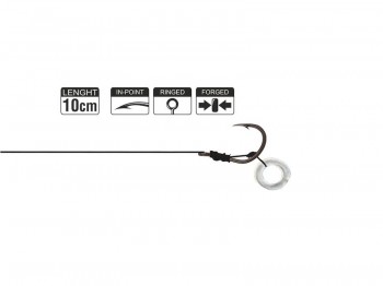 Haczyk z przyponem HIKARA Method Feeder Braided Extreme Ring Black Chrome Nr 06/25LBS