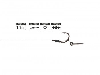 Haczyk z przyponem HIKARA Method Feeder Braided Extreme Bayonet Black Chrome Nr 08/25LBS