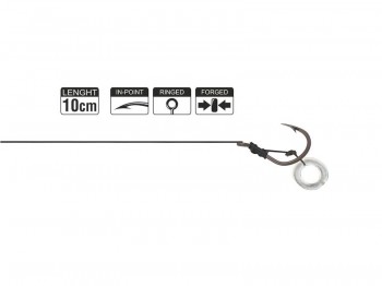 Haczyk z przyponem HIKARA Method Feeder Braided Classic Ring Black Chrome Nr 08/25LBS