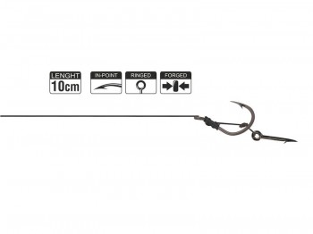 Haczyk z przyponem HIKARA Method Feeder Braided Classic Bayonet Black Chrome Nr 10/25LBS