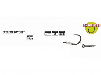 Haczyk z przyponem HIKARA Method Feeder Barbless Extreme Bay Black Chrome Nr 08/0.22mm x5