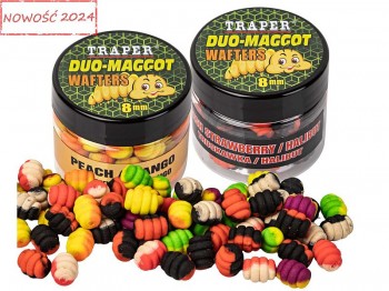 Maggot Wafters TRAPER Method Feeder Duo Color  8mm 25g Ananas Tutti Frutti Truskawka