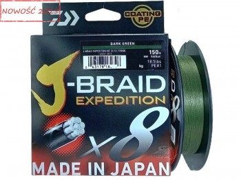 Plecionka DAIWA J-Braid X8E Expedition Dark Green 150m 0.18mm
