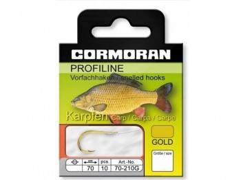 Haczyk z przyponem CORMORAN Profiline Karpfenhaken Gold Nr 8x10