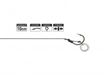 Haczyk z przyponem HIKARA Method Feeder Braided Classic Ring Black Chrome Nr 12/25LBS