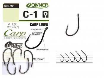Haczyk OWNER Carp C1 Straigh Nr 01 x4