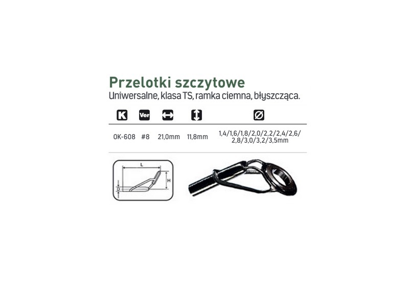 Przelotka JAXON Szczytowa Alu-Oxyd  8/2.40mm