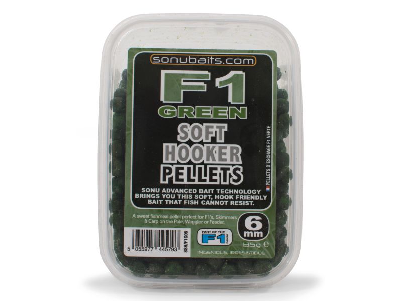Pellet SONUBAITS 135g 6.0mm Soft Hooker F1 Green