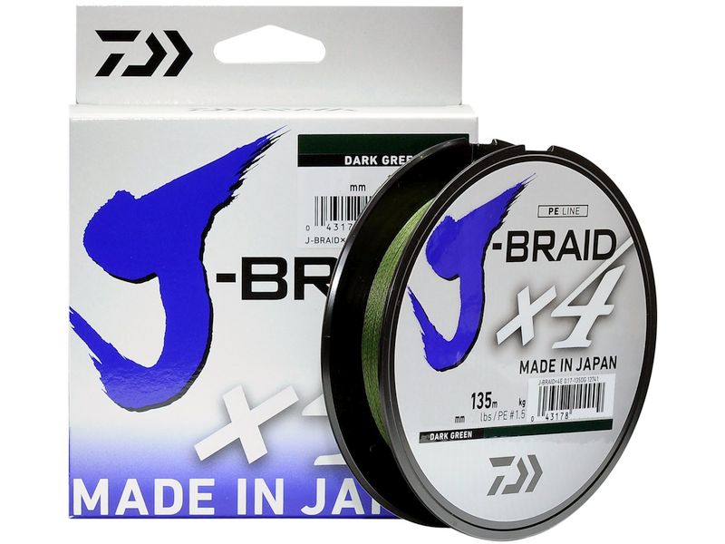 Plecionka DAIWA J-Braid X4E Dark Green 135m 0.17mm