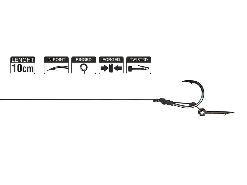 Haczyk z przyponem HIKARA Method Feeder Braided Select Bayonet Black Chrome Nr 08/25LBS