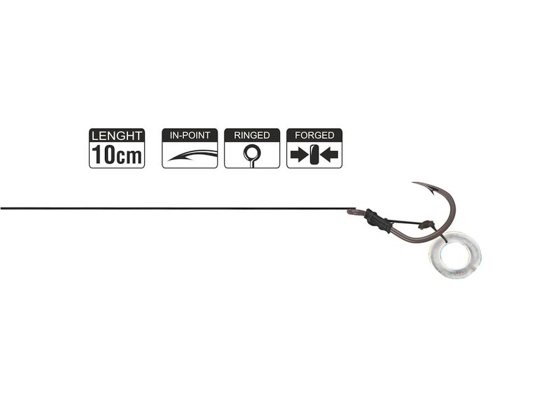 Haczyk z przyponem HIKARA Method Feeder Braided Classic Ring Black Chrome Nr 06/25LBS