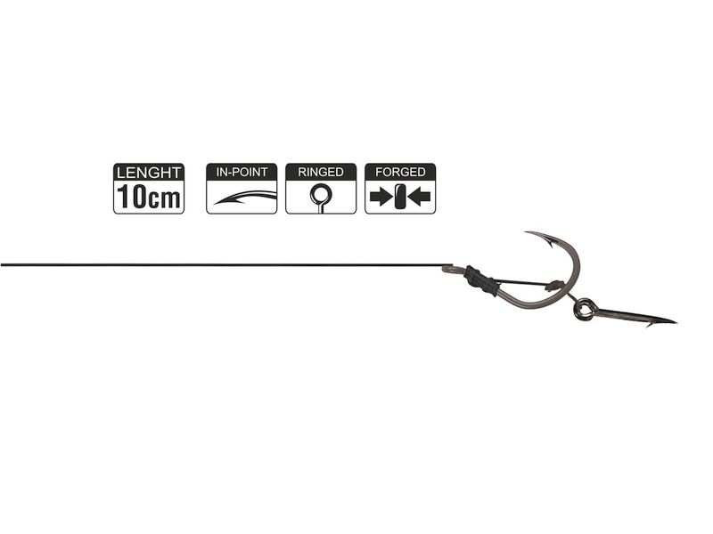 Haczyk z przyponem HIKARA Method Feeder Braided Classic Bayonet Black Chrome Nr 10/25LBS