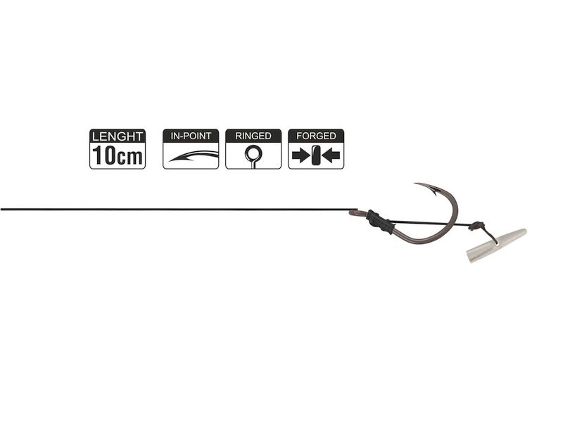 Haczyk z przyponem HIKARA Method Feeder Braided Classic Quick Black Chrome Nr 10/25LBS