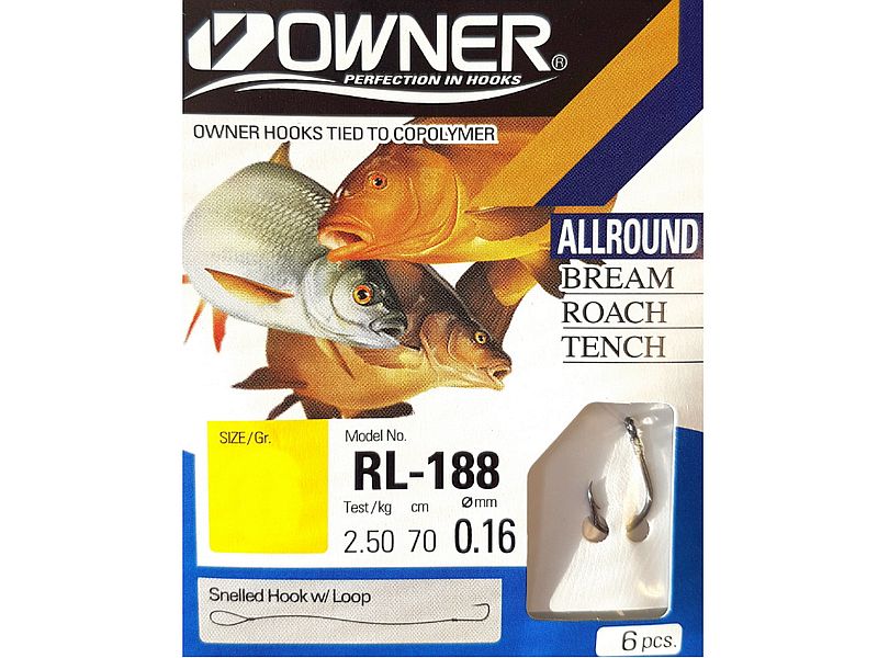 Haczyk z przyponem OWNER RL188 Nr 08 - 0.16 mm x6