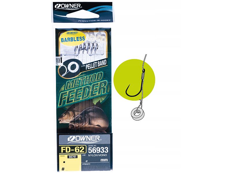 Haczyk z przyponem OWNER Method Feeder FD-62 Bezzadziorowe Nr 08 x6