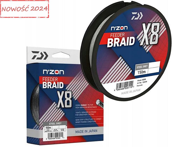 Plecionka DAIWA N'ZON X8 Steel Gray 150m 0.12mm