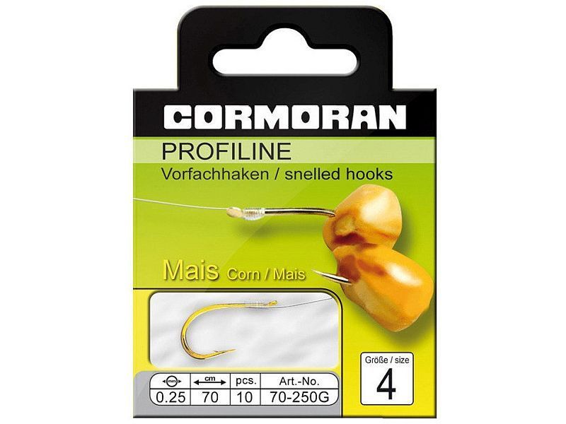 Haczyk z przyponem CORMORAN Profiline Maishaken Gold Nr  6x10