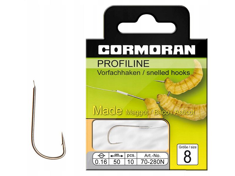 Haczyk z przyponem CORMORAN Profiline Madenhaken Nikiel Nr 16x10