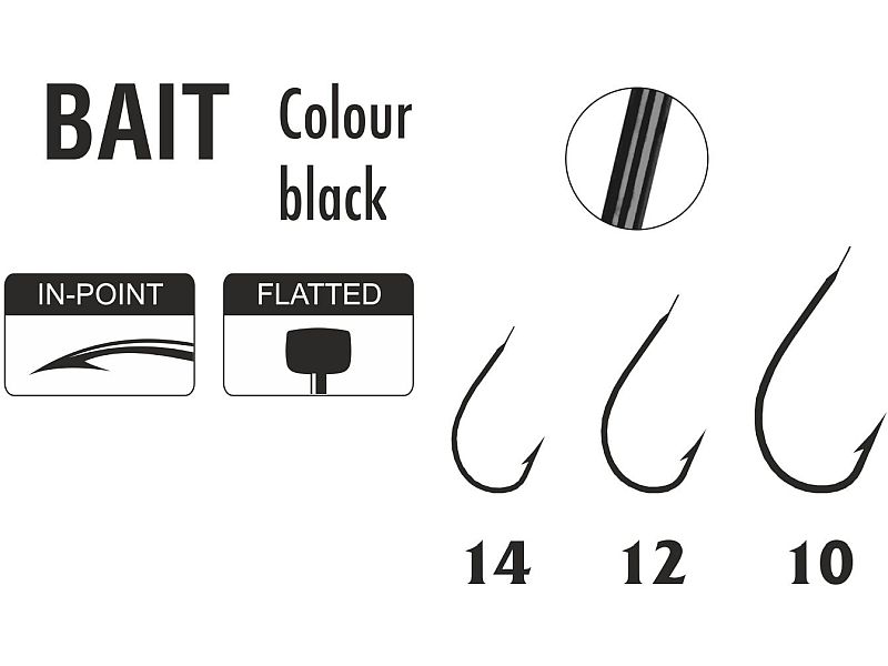 Haczyk TRAPER Specialist Bait Black Nr 12x10