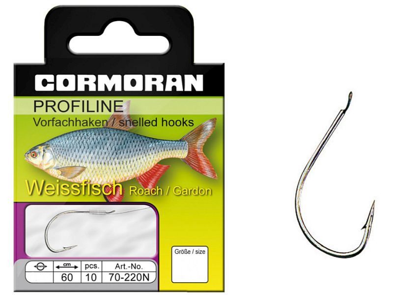 Haczyk z przyponem CORMORAN Profiline Wei�fischhnake Nikiel Nr 10x10