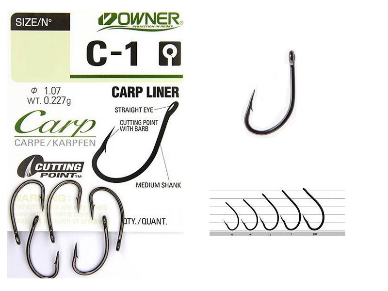 Haczyk OWNER Carp C1 Straigh Nr 01 x4