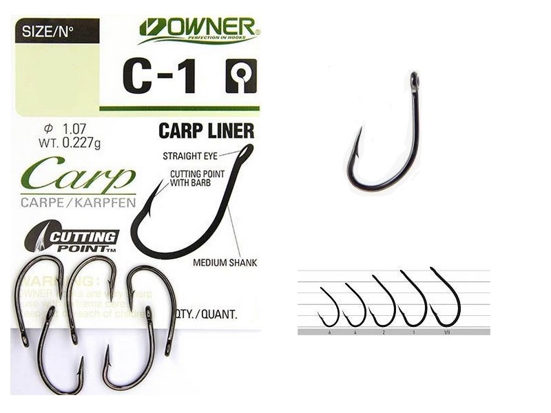 Haczyk OWNER Carp C1 Straigh Nr 04 x5